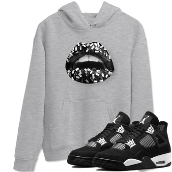 4s White Thunder shirts to match jordans Lips Jewel sneaker match tees Air Jordan 4 Retro White Thunder SNRT Sneaker Release Tees unisex cotton Heather Grey 1 crew neck shirts