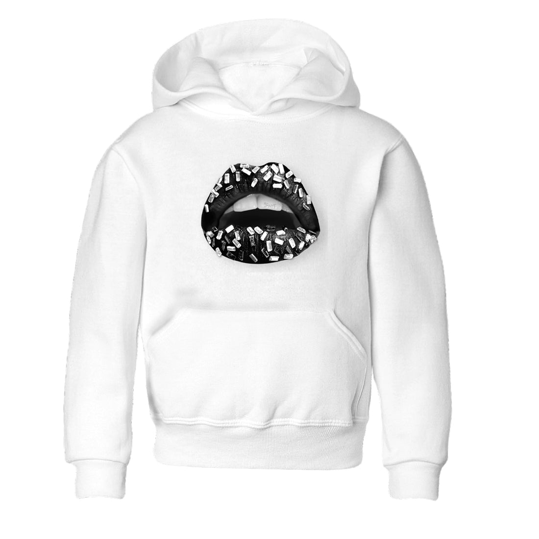 4s White Thunder shirts to match jordans Lips Jewel sneaker match tees Air Jordan 4 Retro White Thunder SNRT Sneaker Release Tees Youth Baby White 2 crew neck shirts
