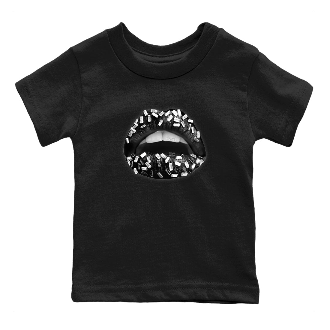 4s White Thunder shirts to match jordans Lips Jewel sneaker match tees Air Jordan 4 Retro White Thunder SNRT Sneaker Release Tees Youth Baby Black 2 crew neck shirts