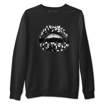 4s White Thunder shirts to match jordans Lips Jewel sneaker match tees Air Jordan 4 Retro White Thunder SNRT Sneaker Release Tees unisex cotton Black 2 crew neck shirts
