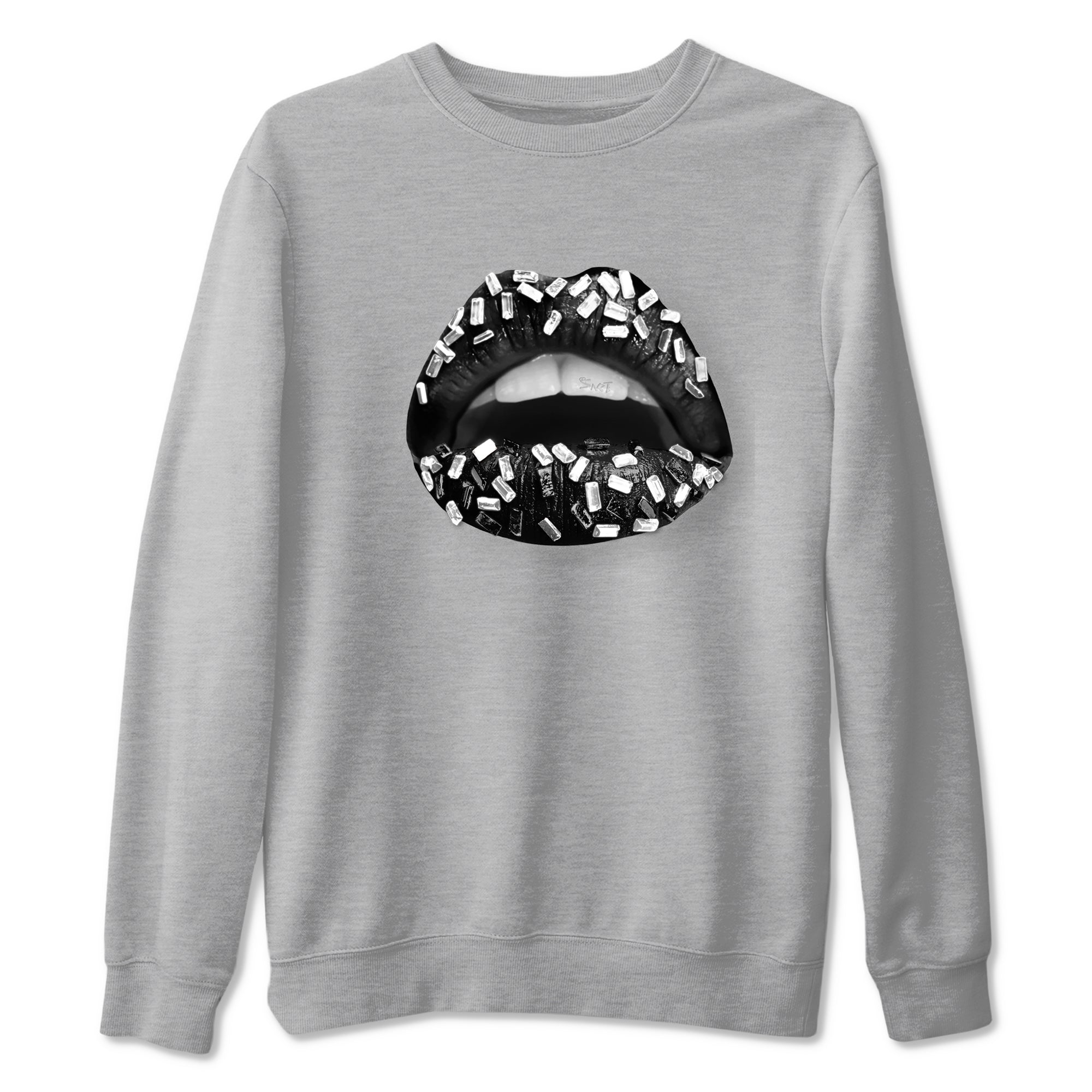 4s White Thunder shirts to match jordans Lips Jewel sneaker match tees Air Jordan 4 Retro White Thunder SNRT Sneaker Release Tees unisex cotton Heather Grey 2 crew neck shirts