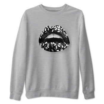 4s White Thunder shirts to match jordans Lips Jewel sneaker match tees Air Jordan 4 Retro White Thunder SNRT Sneaker Release Tees unisex cotton Heather Grey 2 crew neck shirts