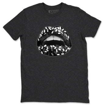 4s White Thunder shirts to match jordans Lips Jewel sneaker match tees Air Jordan 4 Retro White Thunder SNRT Sneaker Release Tees unisex cotton Charcoal Heather 2 crew neck shirts