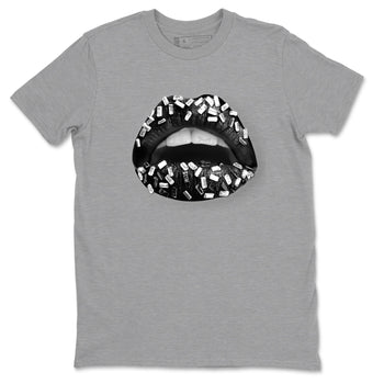 4s White Thunder shirts to match jordans Lips Jewel sneaker match tees Air Jordan 4 Retro White Thunder SNRT Sneaker Release Tees unisex cotton Heather Grey 2 crew neck shirts