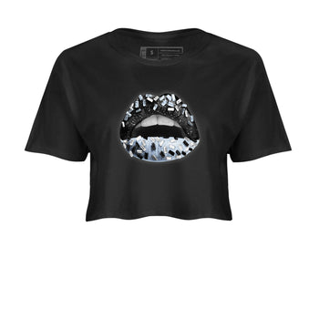 AJ6 White Black shirts to match jordans Lips Jewel sneaker match tees Air Jordan 6 White Black SNRT Sneaker Tees streetwear brand Black 2 crop tee