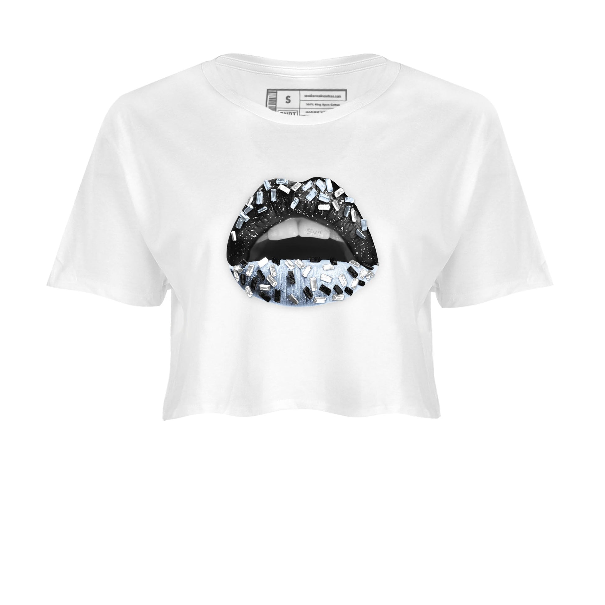 AJ6 White Black shirts to match jordans Lips Jewel sneaker match tees Air Jordan 6 White Black SNRT Sneaker Tees streetwear brand White 2 crop tee