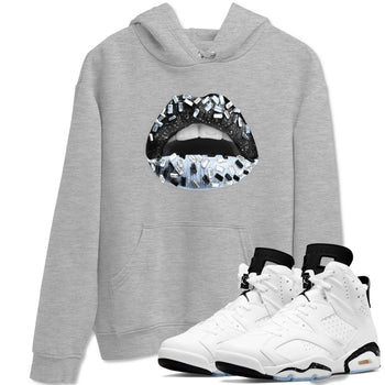 AJ6 White Black shirts to match jordans Lips Jewel sneaker match tees Air Jordan 6 White Black SNRT Sneaker Tees streetwear brand Heather Grey 1 unisex cotton tee