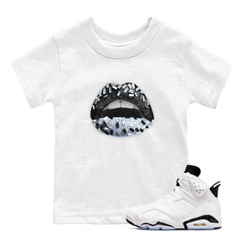 AJ6 White Black shirts to match jordans Lips Jewel sneaker match tees Air Jordan 6 White Black SNRT Sneaker Tees streetwear brand Baby and Youth White 1 cotton tee