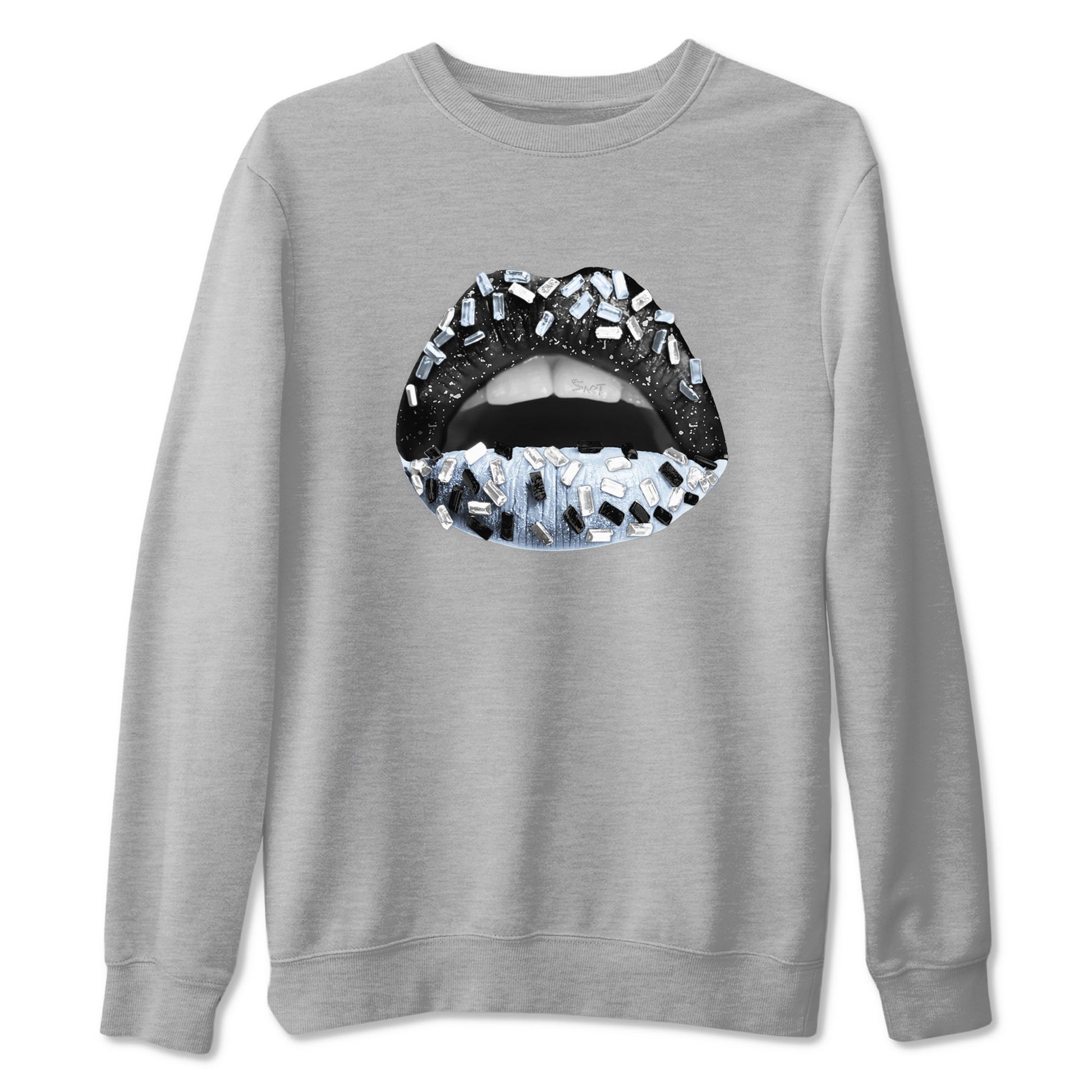 AJ6 White Black shirts to match jordans Lips Jewel sneaker match tees Air Jordan 6 White Black SNRT Sneaker Tees streetwear brand Heather Grey 2 unisex cotton tee