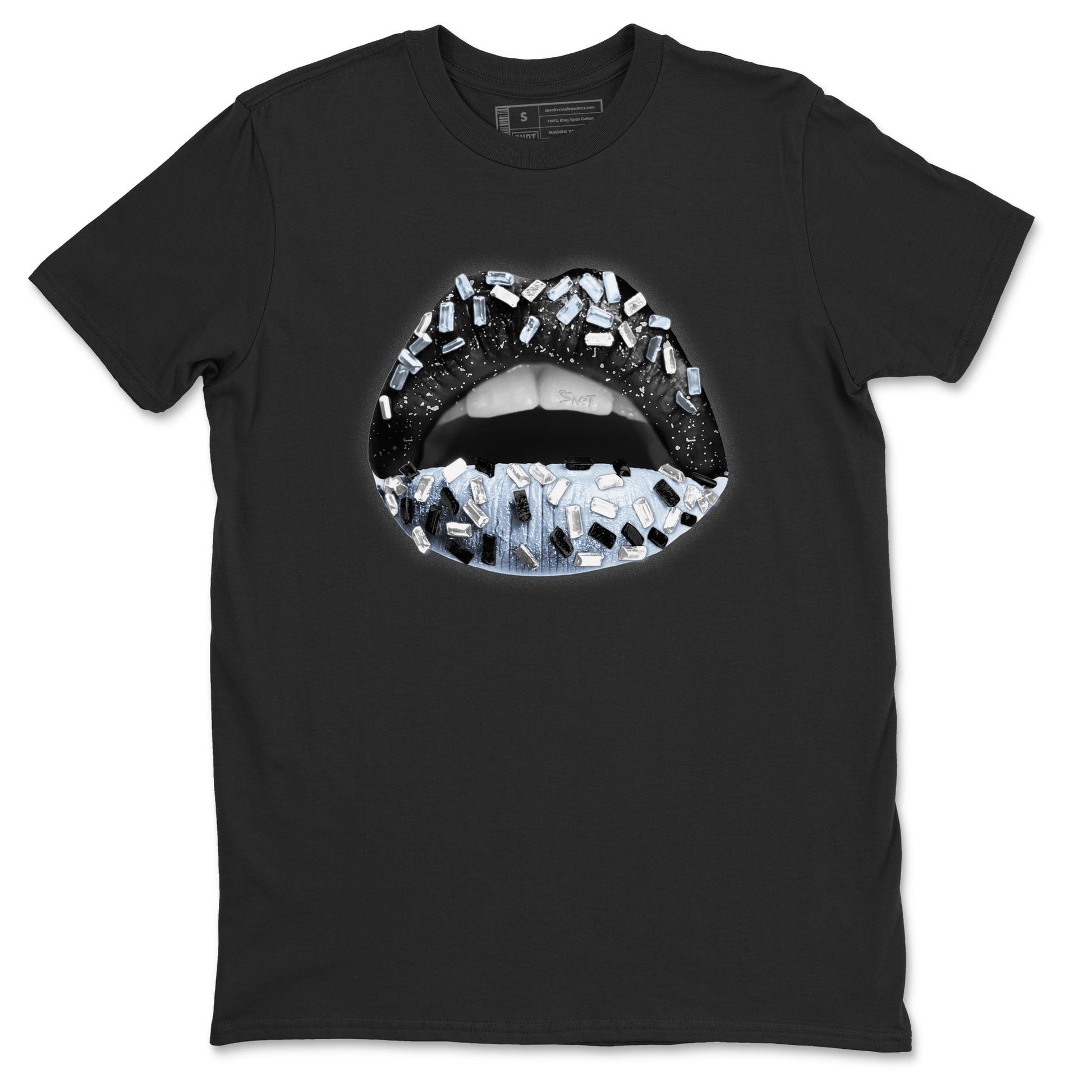 AJ6 White Black shirts to match jordans Lips Jewel sneaker match tees Air Jordan 6 White Black SNRT Sneaker Tees streetwear brand Black 2 unisex cotton tee