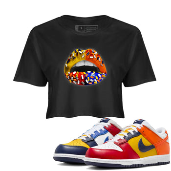 Dunk What The t shirts to match sneakers Lips Jewel sneaker match tees Dunk Low CO.JP What The shirt SNRT Sneaker Tees unisex cotton Black 1 crop tee