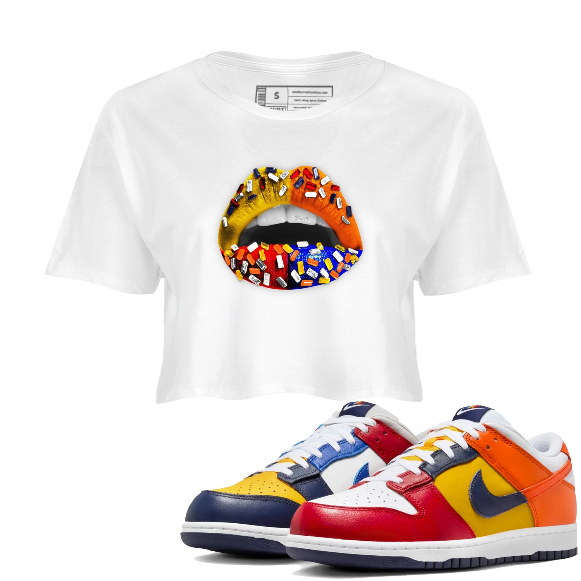 Dunk What The t shirts to match sneakers Lips Jewel sneaker match tees Dunk Low CO.JP What The shirt SNRT Sneaker Tees unisex cotton White 1 crop tee