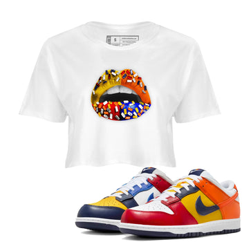 Dunk What The t shirts to match sneakers Lips Jewel sneaker match tees Dunk Low CO.JP What The shirt SNRT Sneaker Tees unisex cotton White 1 crop tee