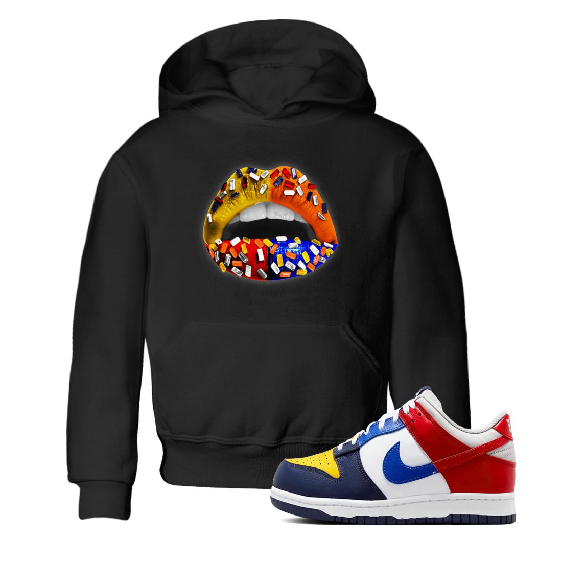 Dunk What The t shirts to match sneakers Lips Jewel sneaker match tees Dunk Low CO.JP What The shirt SNRT Sneaker Tees Youth Baby Black 1 tee