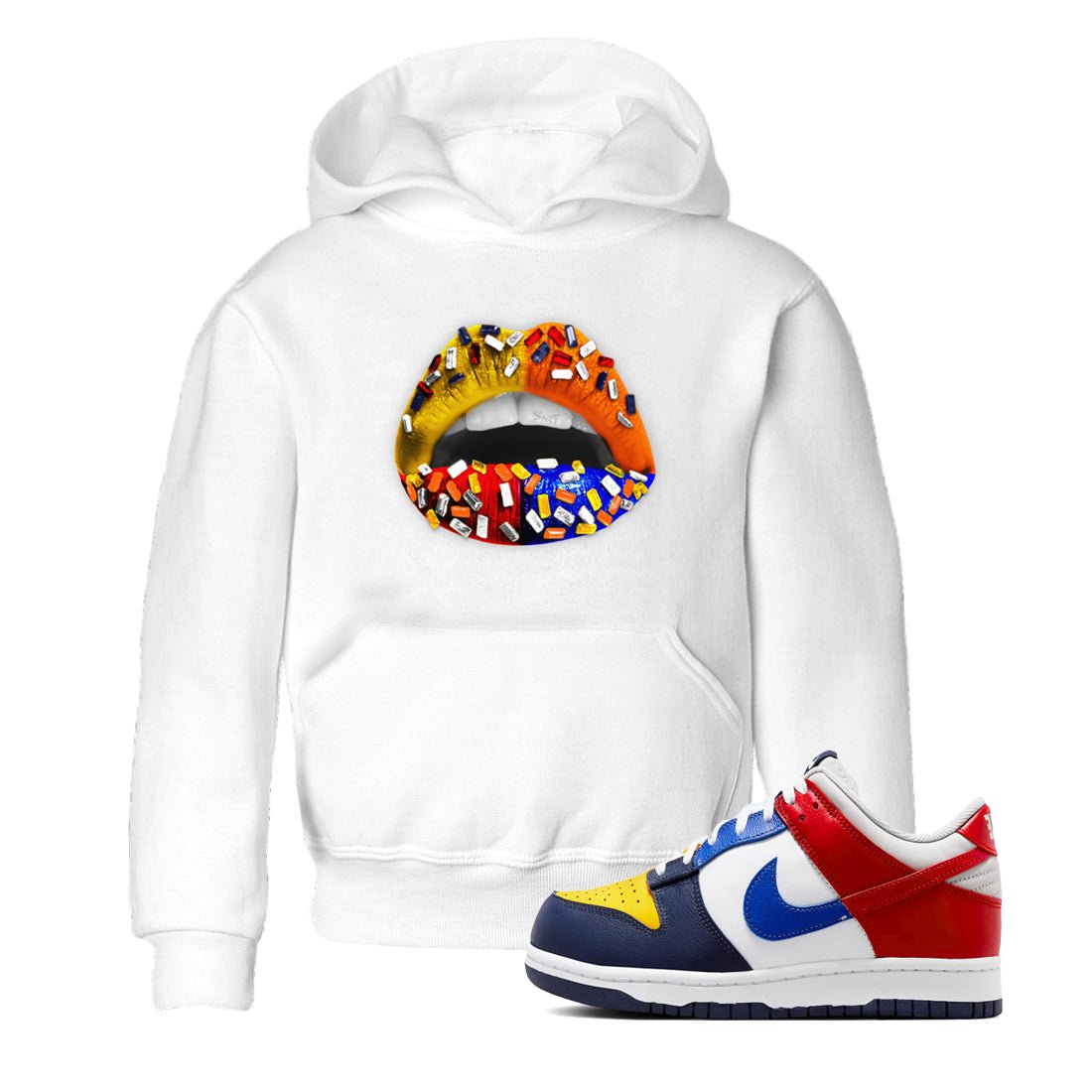 Dunk What The t shirts to match sneakers Lips Jewel sneaker match tees Dunk Low CO.JP What The shirt SNRT Sneaker Tees Youth Baby White 1 tee
