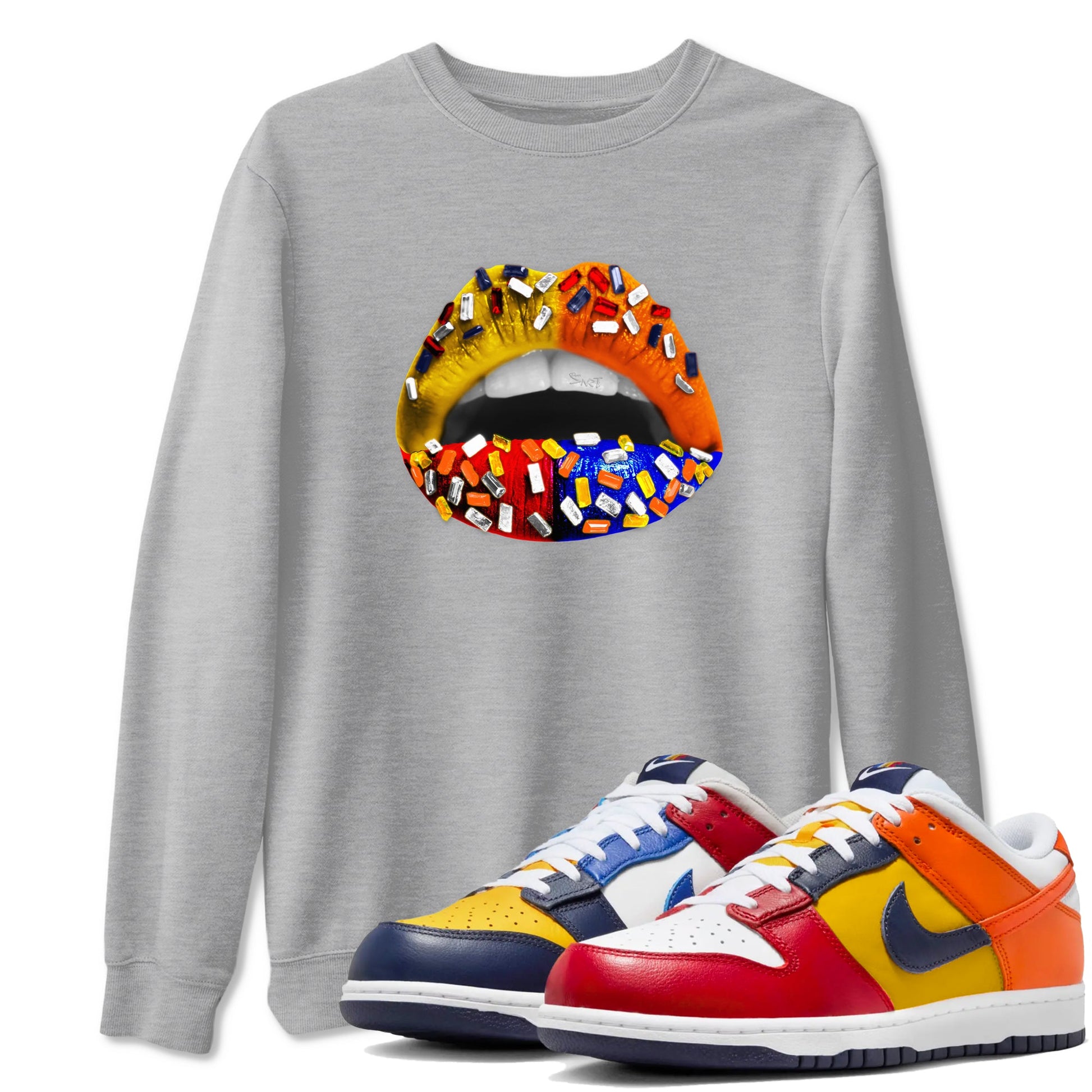 Dunk What The t shirts to match sneakers Lips Jewel sneaker match tees Dunk Low CO.JP What The shirt SNRT Sneaker Tees unisex cotton Heather Grey 1 shirts
