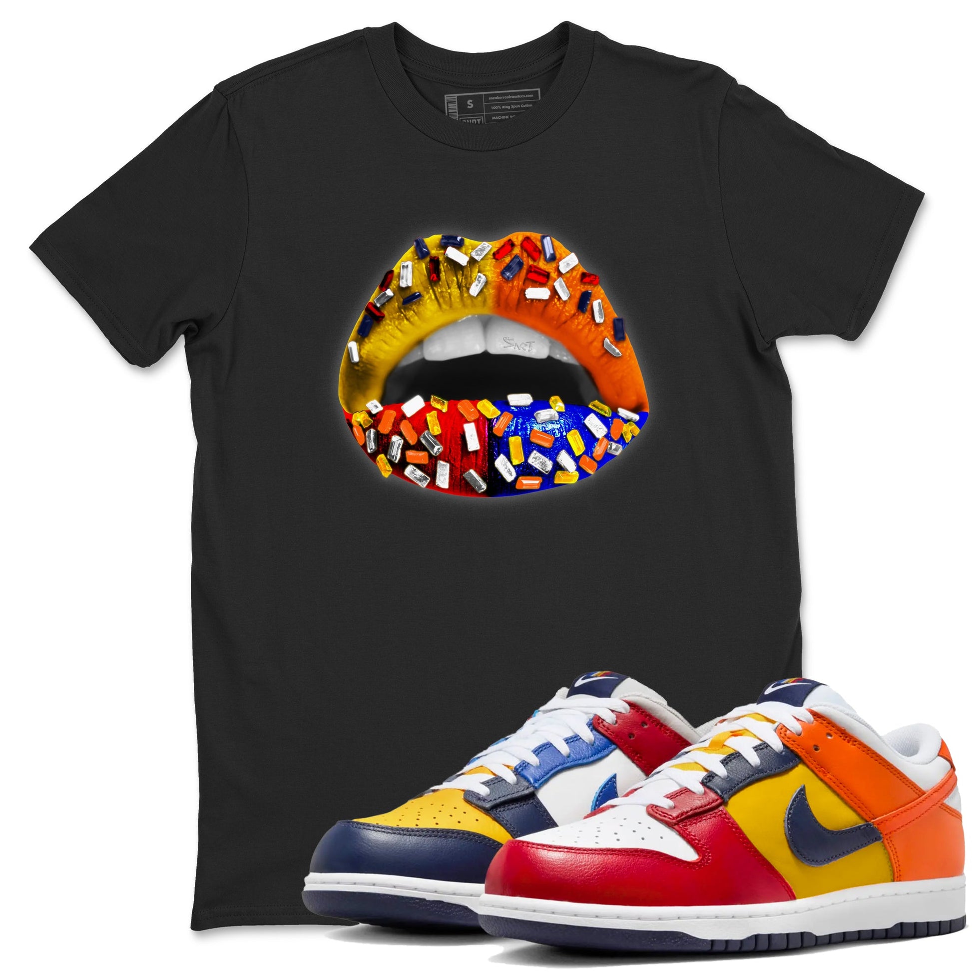 Dunk What The t shirts to match sneakers Lips Jewel sneaker match tees Dunk Low CO.JP What The shirt SNRT Sneaker Tees unisex cotton Black 1 shirts