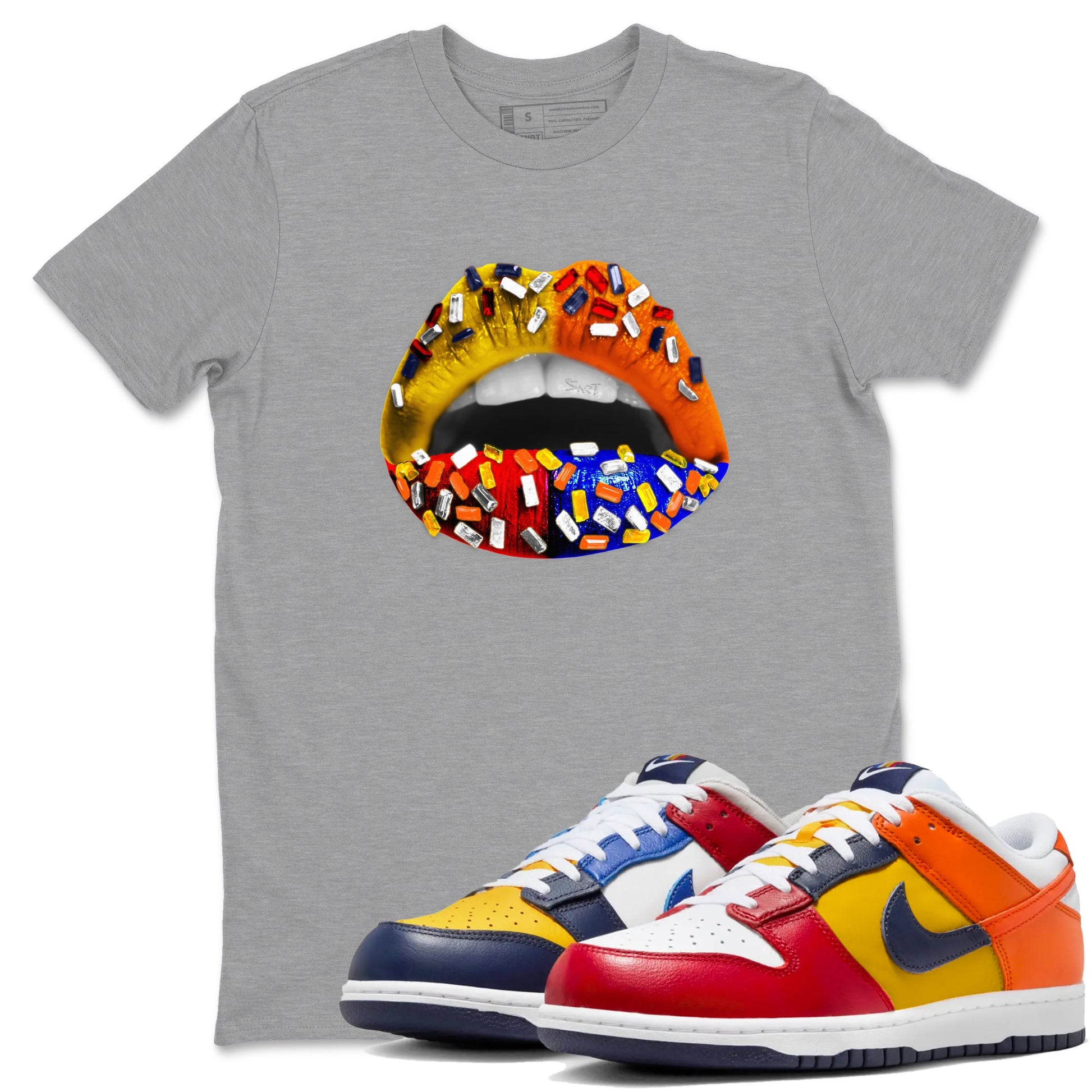 Dunk What The t shirts to match sneakers Lips Jewel sneaker match tees Dunk Low CO.JP What The shirt SNRT Sneaker Tees unisex cotton Heather Grey 1 shirts