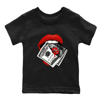 11s Bred shirts to match jordans Lips Money sneaker match tees Air Jordan 11 Retro Bred match shoes to clothes SNRT Sneaker Tees Youth Baby Black 2 tee