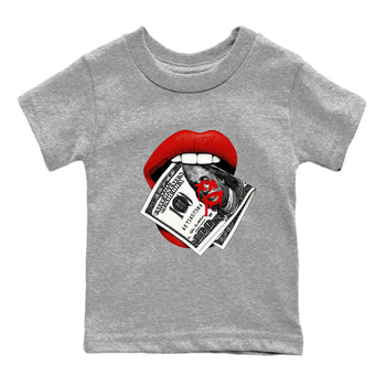 11s Bred shirts to match jordans Lips Money sneaker match tees Air Jordan 11 Retro Bred match shoes to clothes SNRT Sneaker Tees Youth Baby Heather Grey 2 tee