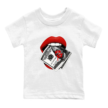 11s Bred shirts to match jordans Lips Money sneaker match tees Air Jordan 11 Retro Bred match shoes to clothes SNRT Sneaker Tees Youth Baby White 2 tee