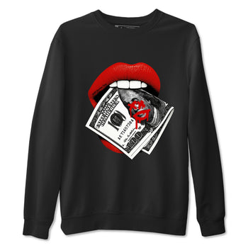 11s Bred shirts to match jordans Lips Money sneaker match tees Air Jordan 11 Retro Bred match shoes to clothes SNRT Sneaker Tees unisex cotton Black 2 shirts