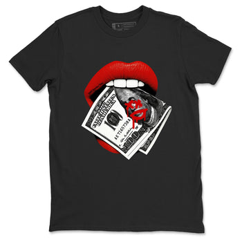 11s Bred shirts to match jordans Lips Money sneaker match tees Air Jordan 11 Retro Bred match shoes to clothes SNRT Sneaker Tees unisex cotton Black 2 shirts