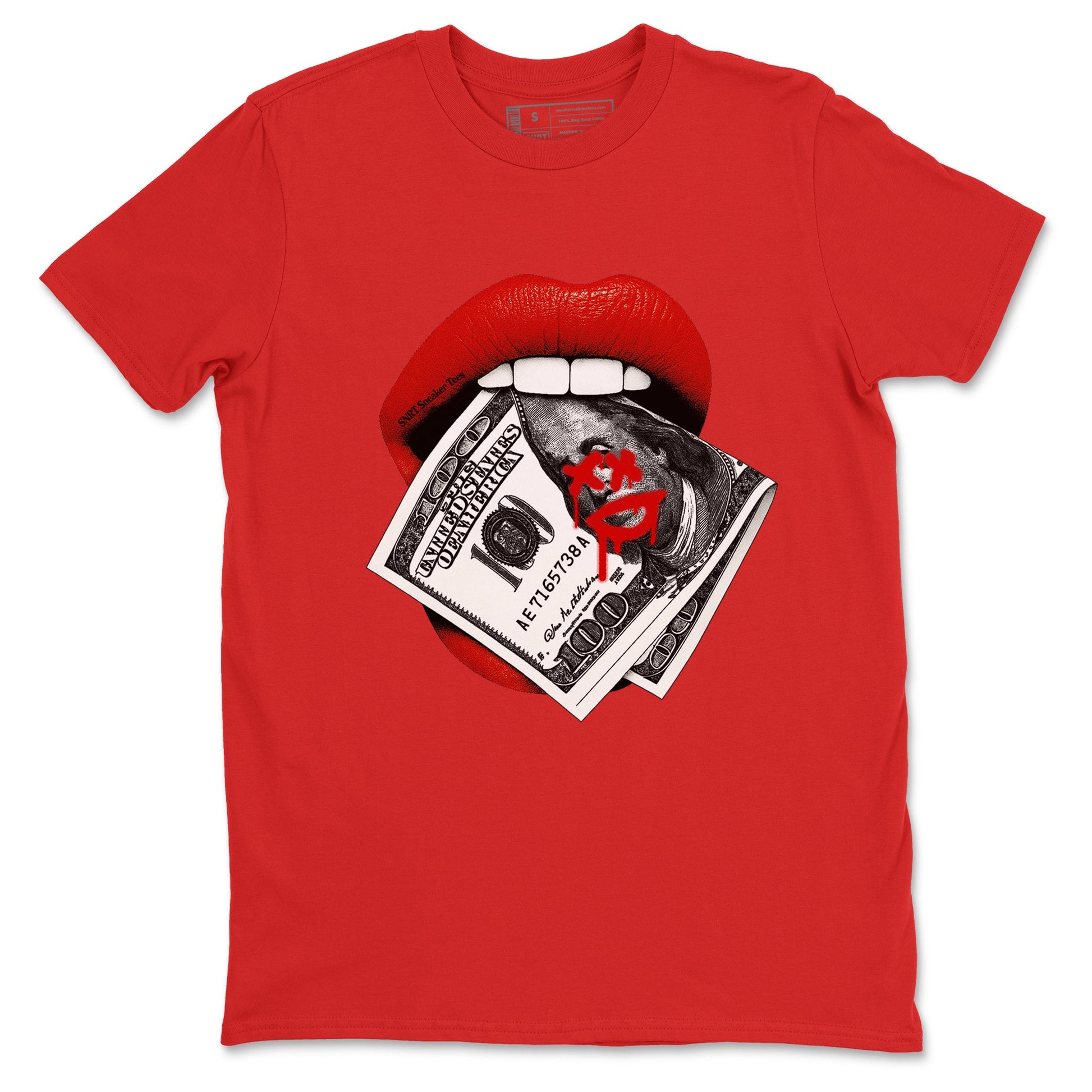 11s Bred shirts to match jordans Lips Money sneaker match tees Air Jordan 11 Retro Bred match shoes to clothes SNRT Sneaker Tees unisex cotton Red 2 shirts