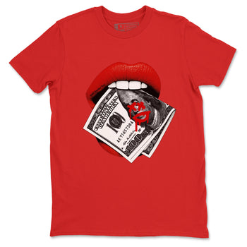 11s Bred shirts to match jordans Lips Money sneaker match tees Air Jordan 11 Retro Bred match shoes to clothes SNRT Sneaker Tees unisex cotton Red 2 shirts