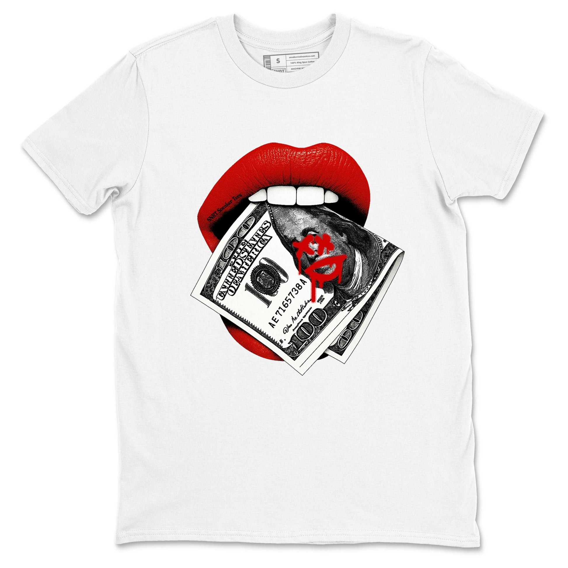 11s Bred shirts to match jordans Lips Money sneaker match tees Air Jordan 11 Retro Bred match shoes to clothes SNRT Sneaker Tees unisex cotton White 2 shirts