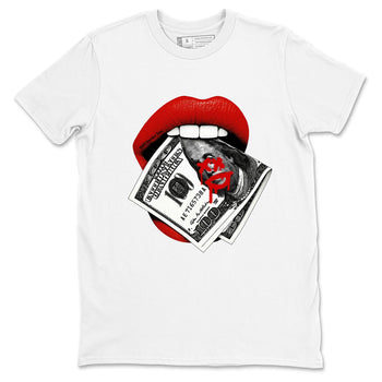 11s Bred shirts to match jordans Lips Money sneaker match tees Air Jordan 11 Retro Bred match shoes to clothes SNRT Sneaker Tees unisex cotton White 2 shirts