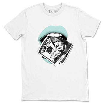 Lips Money sneaker match t-shirt styled to complete your fit with the Air Jordan 11 Igloo sneakers, shown in White 2.