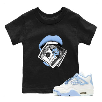 AJ4 Forget Me Not best t-shirt for sneakerheads family Lips Money sneaker match tees Air Jordan 4 Forget Me Not graphic sneaker matching shirts SNRT Sneaker Tees Youth Baby Black 1 tee