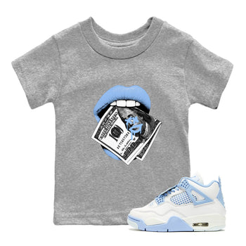 AJ4 Forget Me Not best t-shirt for sneakerheads family Lips Money sneaker match tees Air Jordan 4 Forget Me Not graphic sneaker matching shirts SNRT Sneaker Tees Youth Baby Heather Grey 1 tee