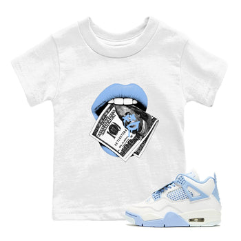 AJ4 Forget Me Not best t-shirt for sneakerheads family Lips Money sneaker match tees Air Jordan 4 Forget Me Not graphic sneaker matching shirts SNRT Sneaker Tees Youth Baby White 1 tee