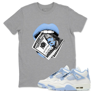 AJ4 Forget Me Not best t-shirt for sneakerheads family Lips Money sneaker match tees Air Jordan 4 Forget Me Not graphic sneaker matching shirts SNRT Sneaker Tees unisex cotton Heather Grey 1 shirts