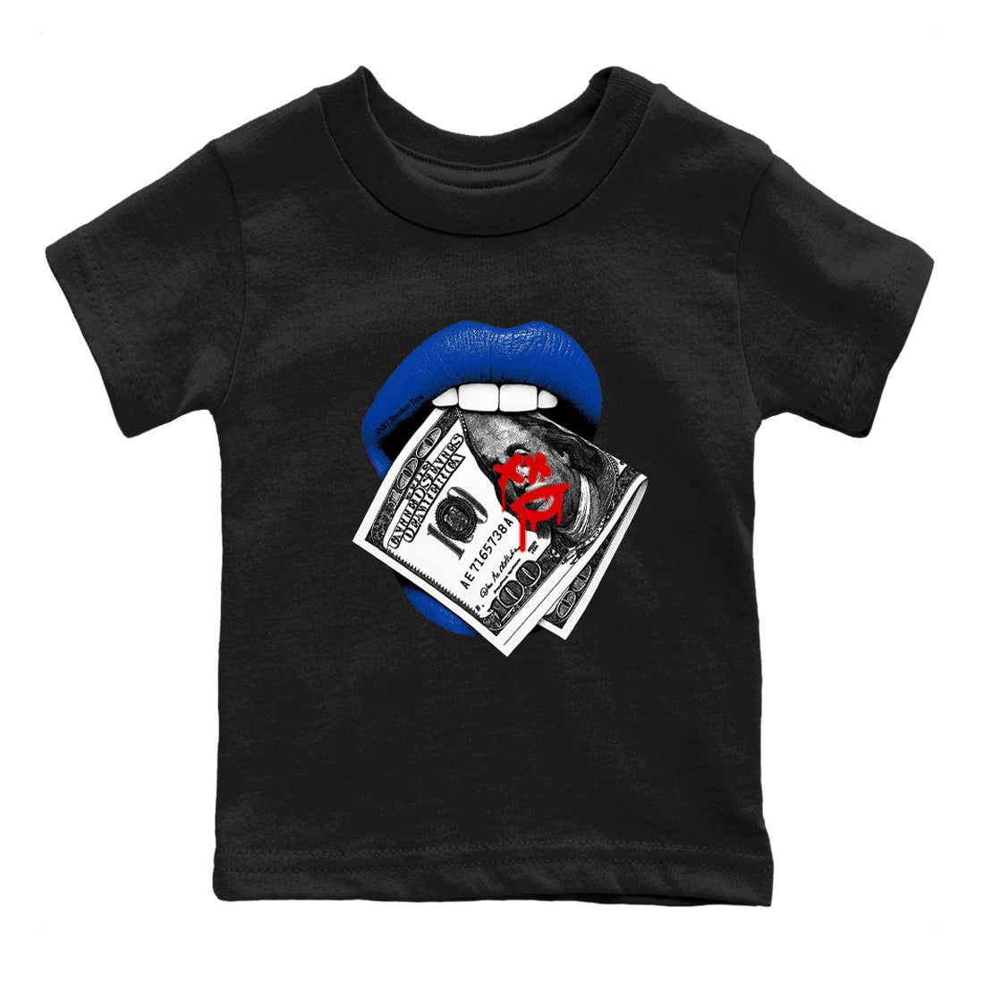 Sneaker match tees – Sneaker Tees To Match Jordan 4 Retro Rare Air Shoes – Lips Money Kids T-Shirt Black 2
