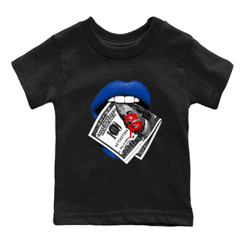 Sneaker match tees – Sneaker Tees To Match Jordan 4 Retro Rare Air Shoes – Lips Money Kids T-Shirt Black 2