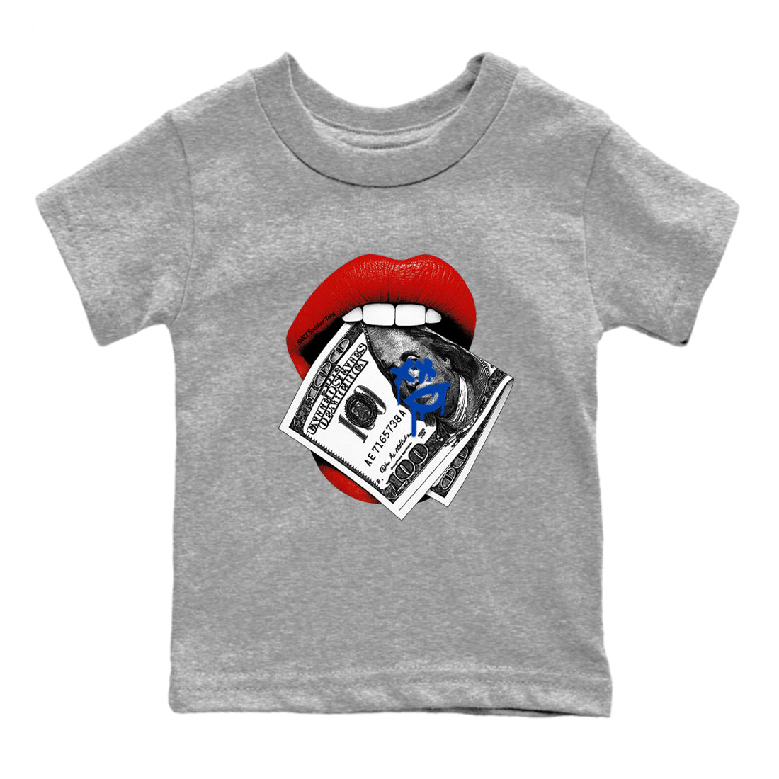 Sneaker match tees – Sneaker Tees To Match Jordan 4 Retro Rare Air Shoes – Lips Money Kids T-Shirt Heather Grey 2