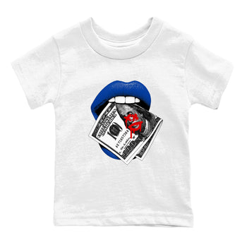 Sneaker match tees – Sneaker Tees To Match Jordan 4 Retro Rare Air Shoes – Lips Money Kids T-Shirt White 2
