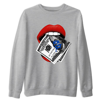 Sneaker match tees – Sneaker Tees To Match Jordan 4 Retro Rare Air Shoes – Lips Money Tee Heather Grey 2