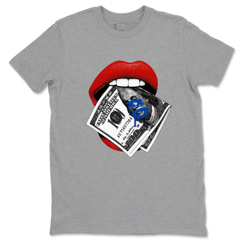Sneaker match tees – Sneaker Tees To Match Jordan 4 Retro Rare Air Shoes – Lips Money Tee Heather Grey 2