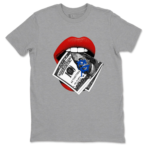 Sneaker match tees – Sneaker Tees To Match Jordan 4 Retro Rare Air Shoes – Lips Money Tee Heather Grey 2
