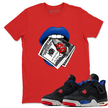 Sneaker match tees – Sneaker Tees To Match Jordan 4 Retro Rare Air Shoes – Lips Money Tee Red 1