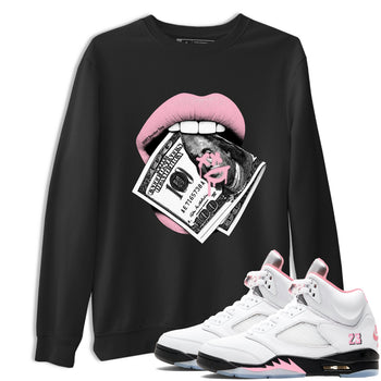 Sneaker Threads – Sneaker Threads To Match Air Jordan 5 35th Anniversary Shoes – Lips Money Tee Black 1