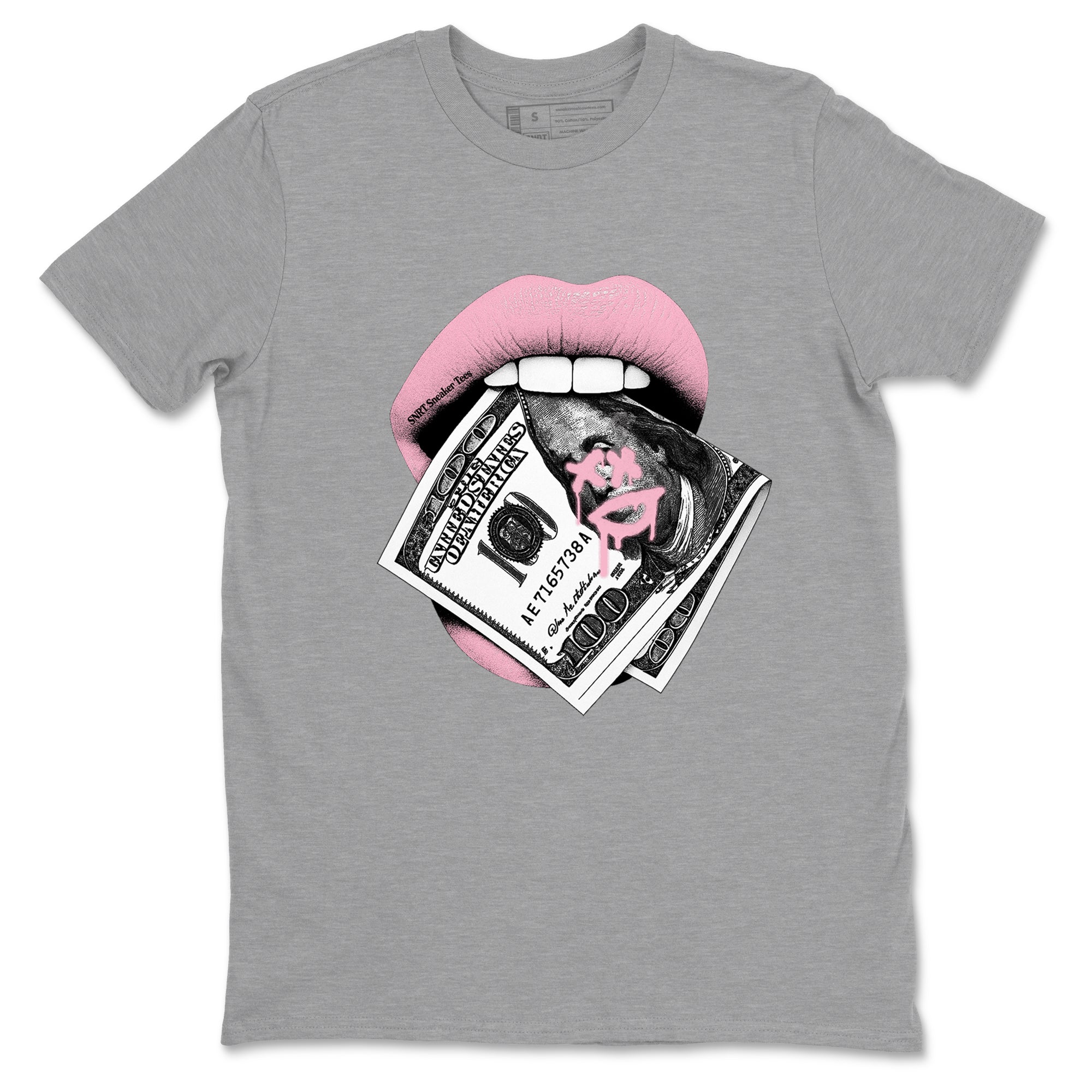 Sneaker Threads – Sneaker Threads To Match Air Jordan 5 35th Anniversary Shoes – Lips Money Tee Heather Grey 2