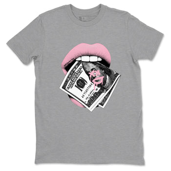Sneaker Threads – Sneaker Threads To Match Air Jordan 5 35th Anniversary Shoes – Lips Money Tee Heather Grey 2
