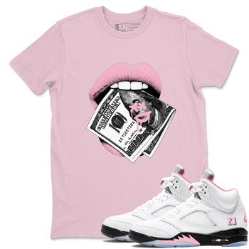 Sneaker Threads – Sneaker Threads To Match Air Jordan 5 35th Anniversary Shoes – Lips Money Tee Pink 1
