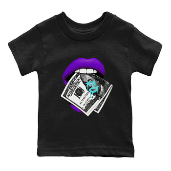 5s Grape shirts to match jordans Lips Money sneaker match tees AJ5 Retro Grape match shoes to clothes SNRT Sneaker Tees Youth Baby Black 2 tee