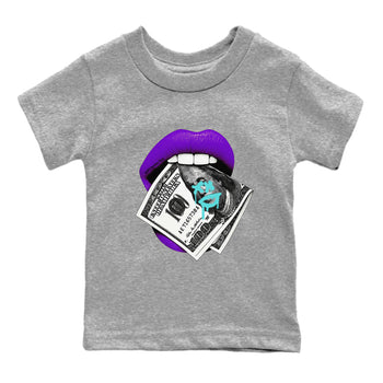 5s Grape shirts to match jordans Lips Money sneaker match tees AJ5 Retro Grape match shoes to clothes SNRT Sneaker Tees Youth Baby Heather Grey 2 tee